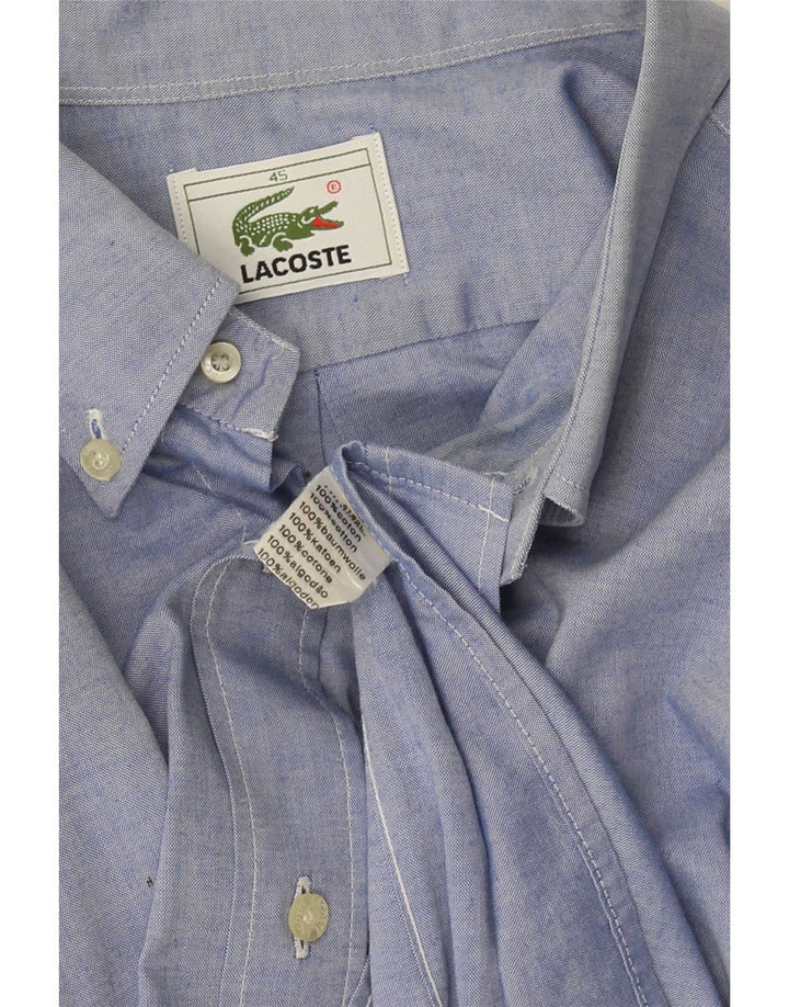 Lacoste Chemise Homme Taille 45 XL Bleu Coton