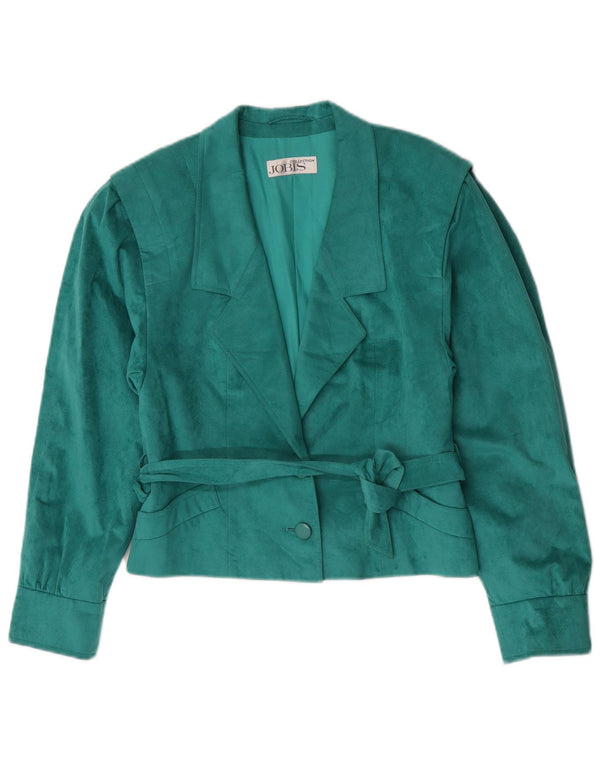 Jobis Veste Blazer 2 Boutons Femme UK 10 Petit Vert Polyester