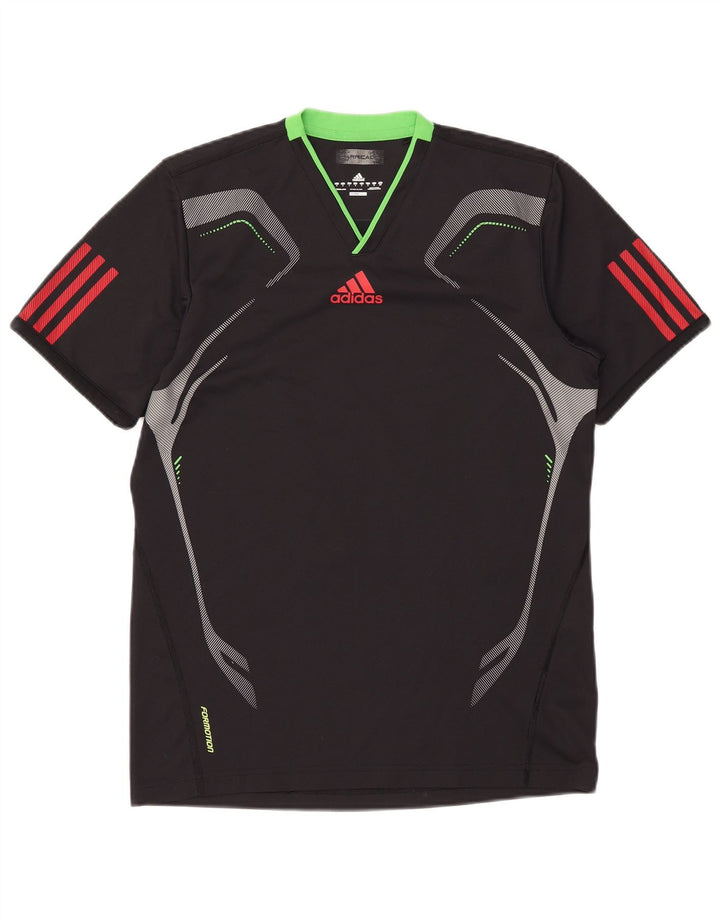 Adidas Hommes Climacool T-Shirt Top Petit Noir Colorblock