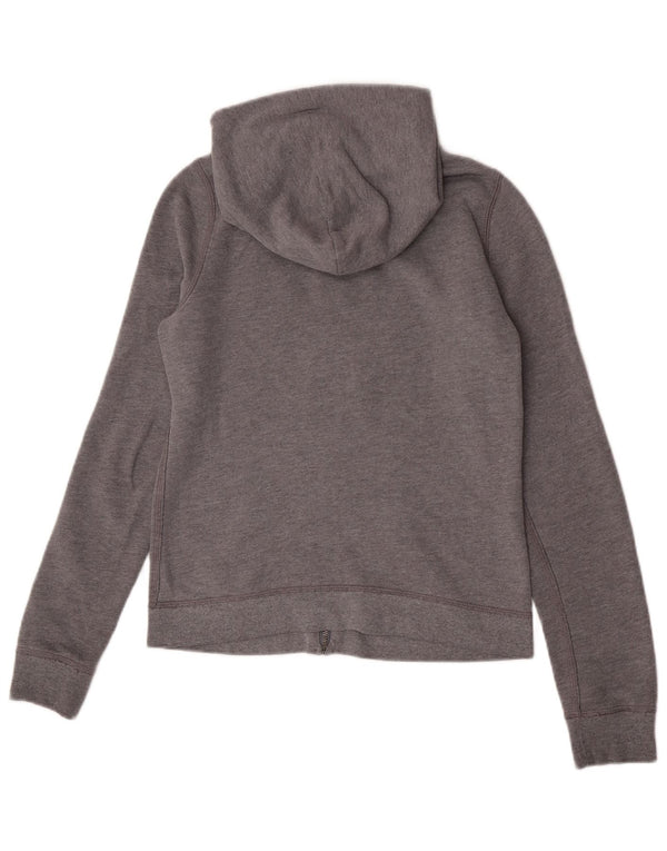 Hollister Pull à capuche zippé graphique pour femme UK 12 Coton gris moyen