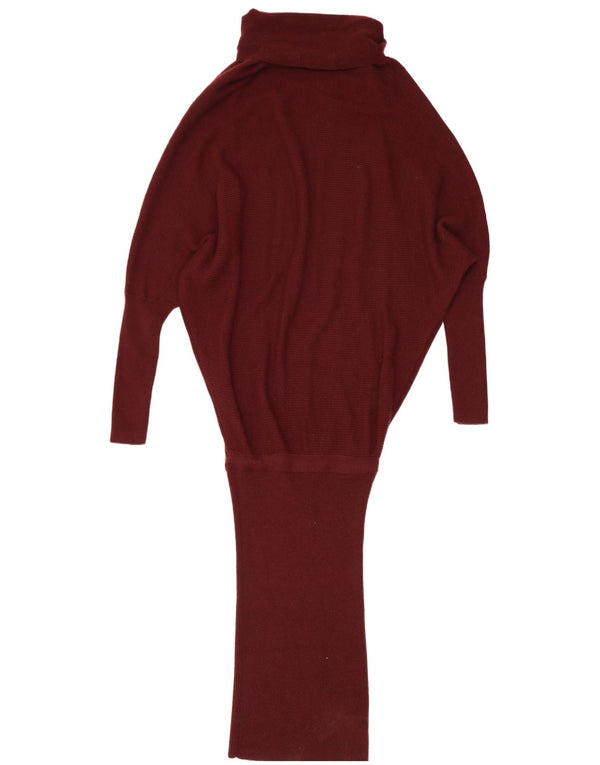 All Saints Robe en tricot chauve-souris taille basse pour femme UK 10 Small Maroon