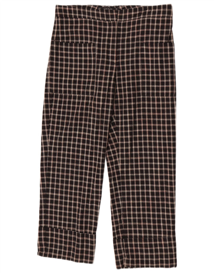 Pantalon court Zara Femme Medium W28 L23 Coton à carreaux noir