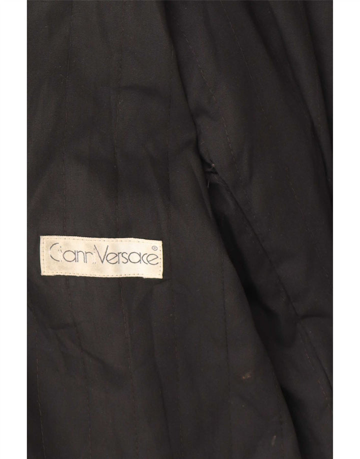 Gianni Versace Veste en cuir pour femme UK 18 XL Cuir noir