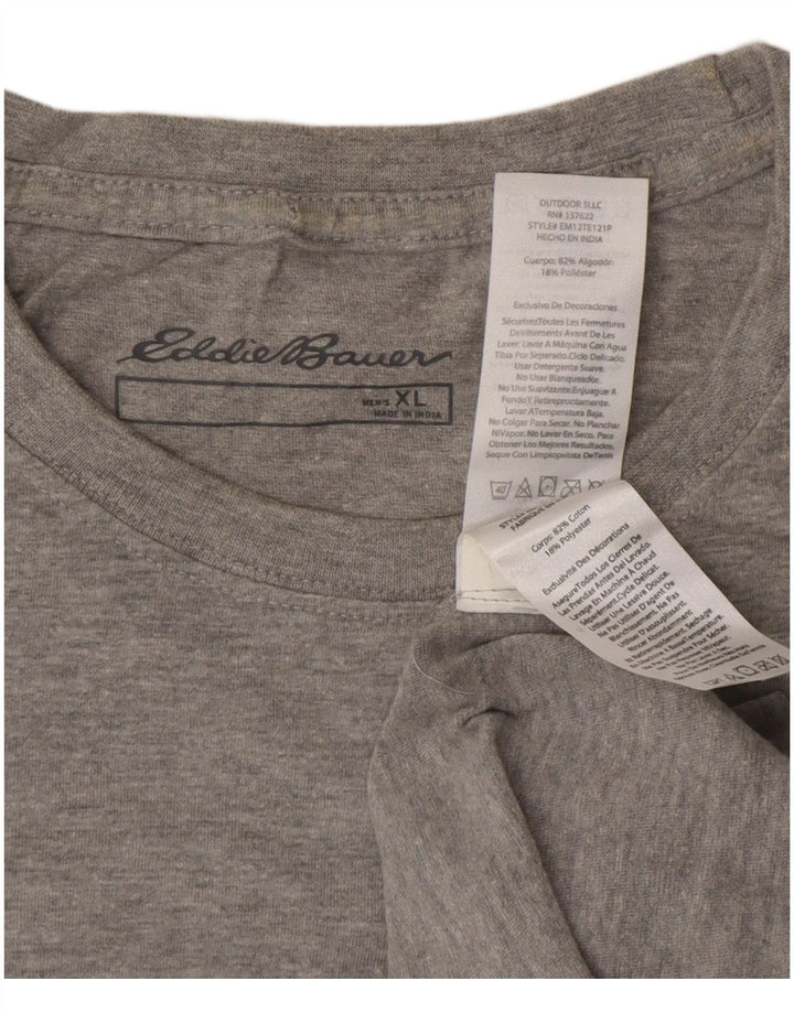 EDDIE BAUER T-Shirt Graphique Homme Top XL Gris Coton