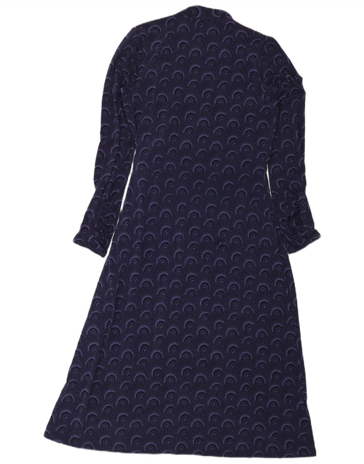 Laura Ashley Robe portefeuille à motif abstrait pour femme UK 12 Violet moyen