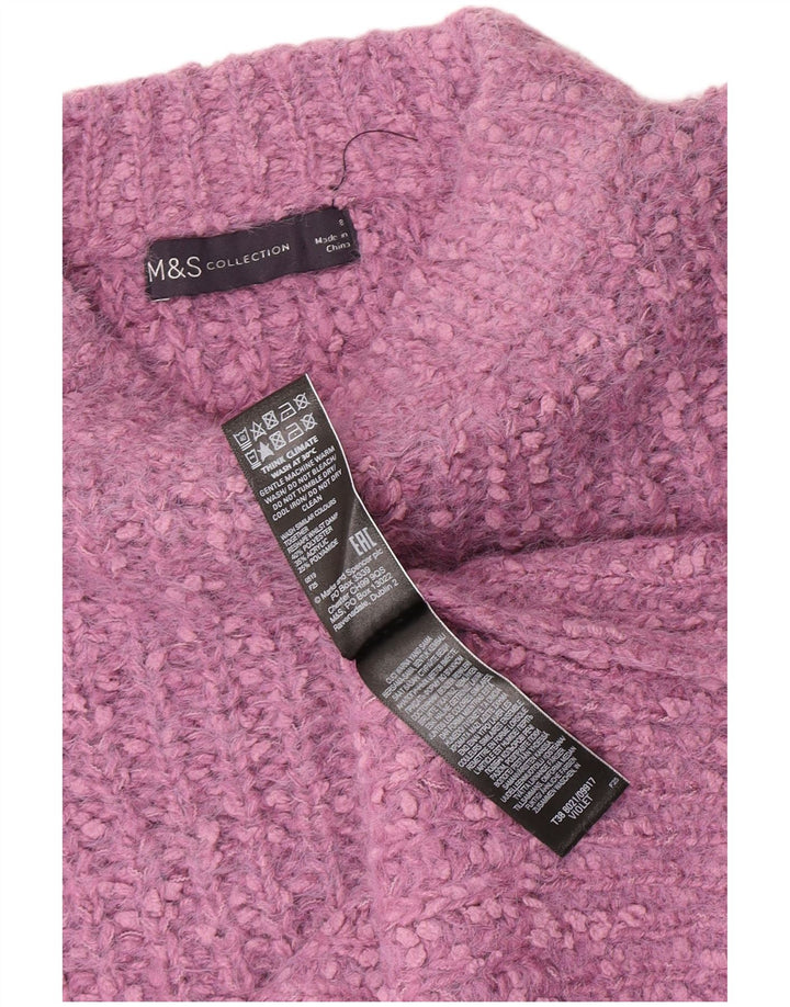 Marks & Spencer Pull col bateau pour femme UK 8 Small Violet Polyester