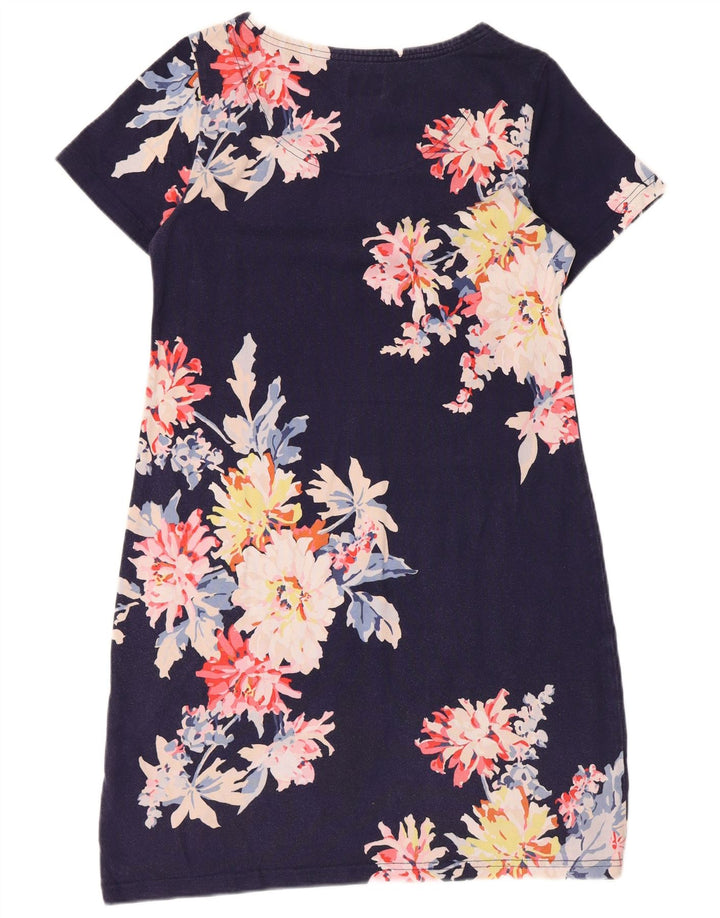 JOULES Robe fourreau pour femme UK 12 en coton floral bleu marine moyen