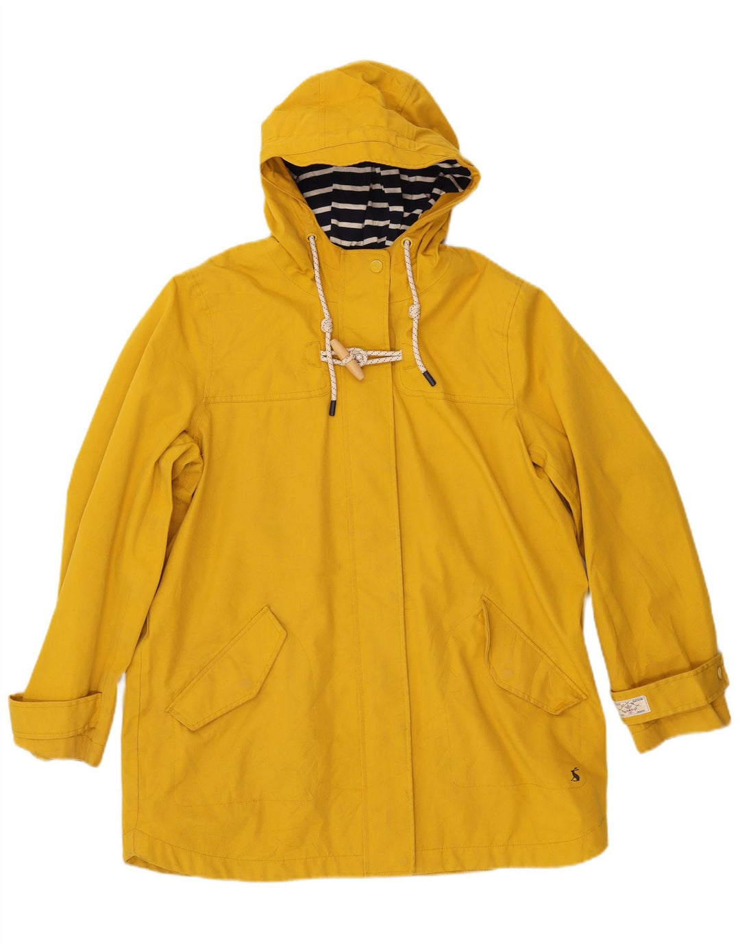 JOULES Manteau imperméable à capuche pour femme UK 44 Large Jaune Polyester