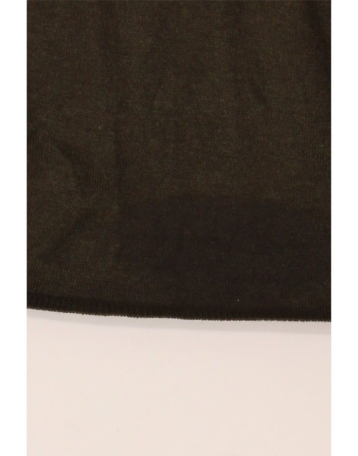 ZARA Femme Cardigan Ouvert Pull UK 10 Petit Kaki Viscose