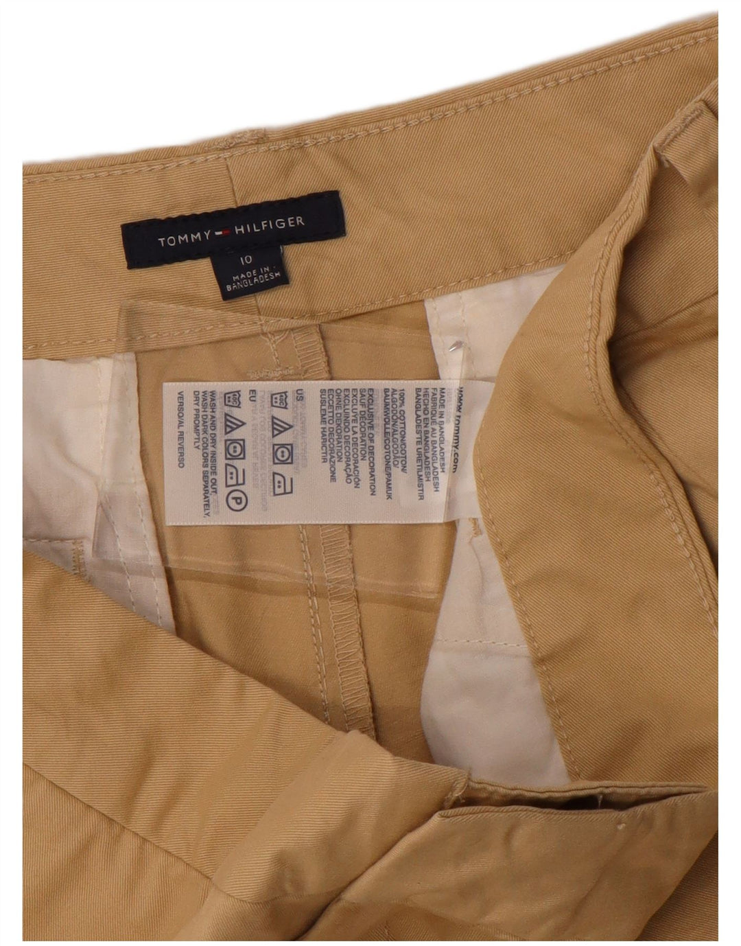 TOMMY HILFIGER Short Chino Femme US 10 Large W34 Coton Beige
