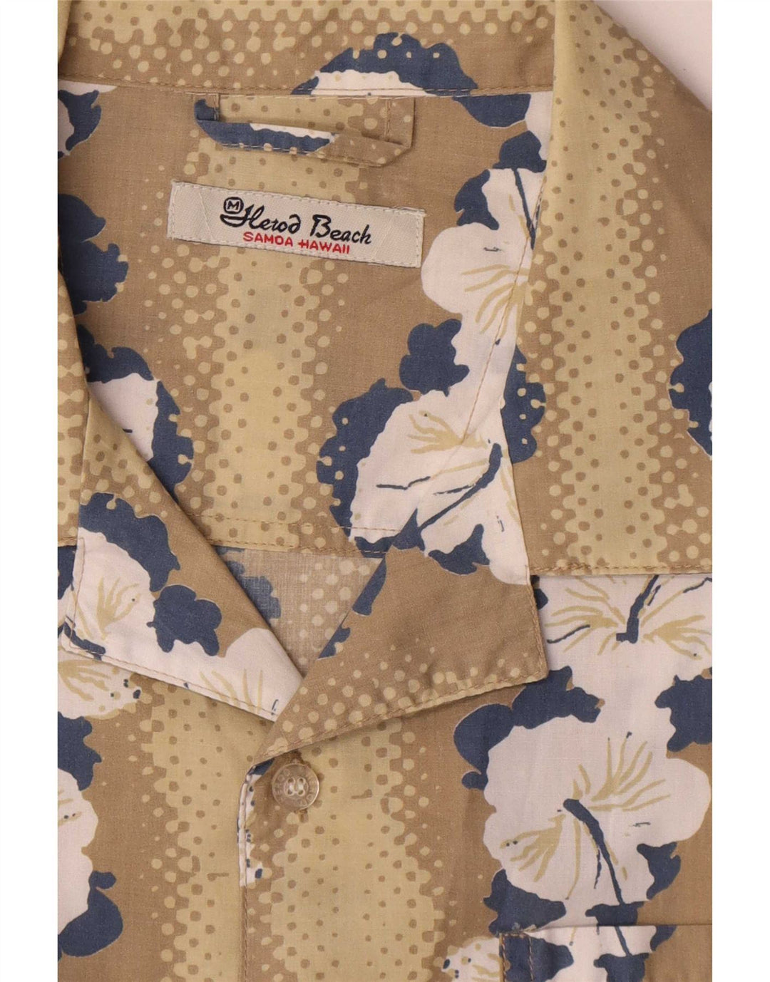 Chemise hawaïenne à manches courtes pour hommes Vintage, Polyester floral Beige moyen