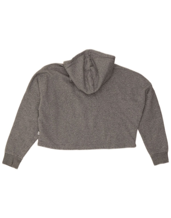Puma Pull à capuche graphique court pour fille 11-12 ans Gris Coton
