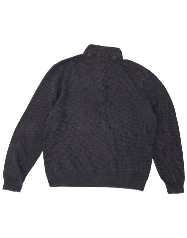Massimo Dutti Pull col boutonné pour homme en coton bleu marine 2XL