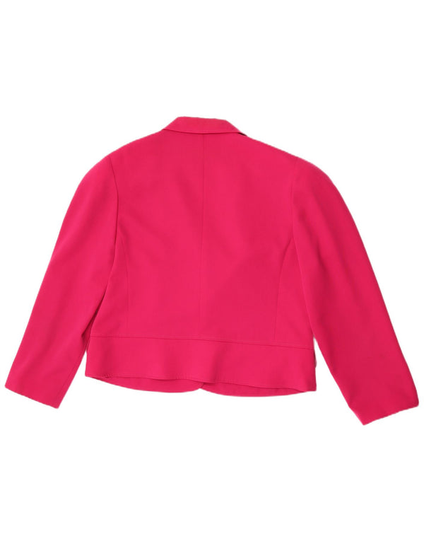 Yarell Veste blazer courte à manches 3/4 et 2 boutons pour femme UK 18 XL Rose
