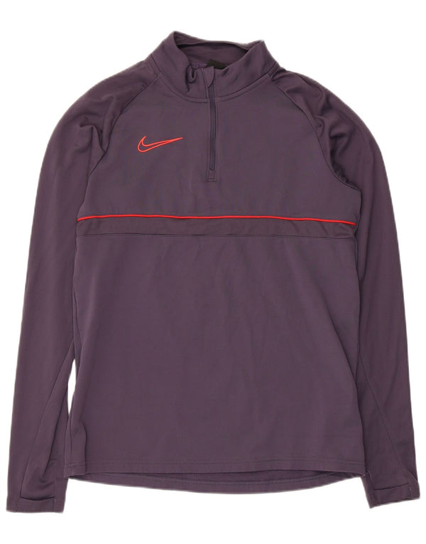 Nike Hommes Dri Fit Zip Neck Pull Survêtement Haut Petit Violet Polyester
