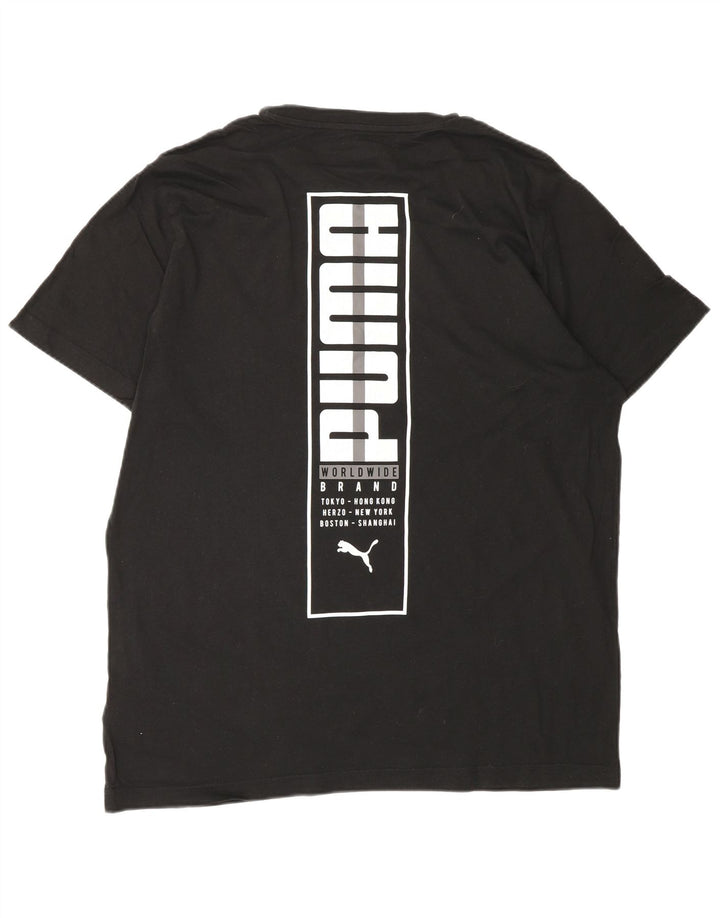 PUMA Mens Graphic T-Shirt Top Large Black Cotton