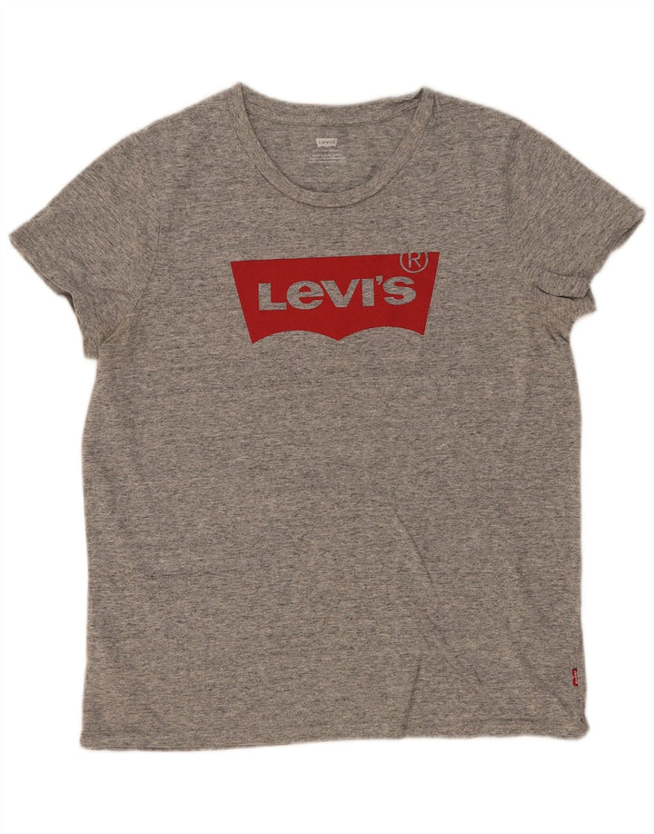 Levi's T-Shirt Graphique Femme UK 12 Gris Moyen