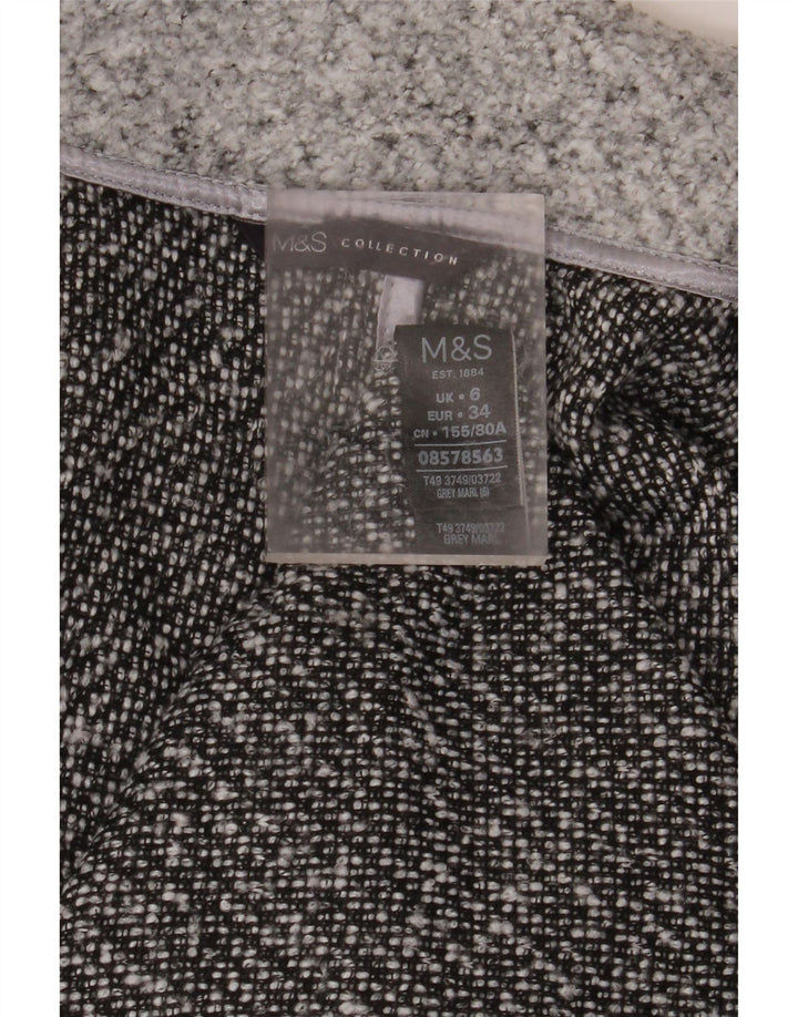 MARKS & SPENCER Pardessus ouvert surdimensionné pour femme UK 6 XS Gris moucheté