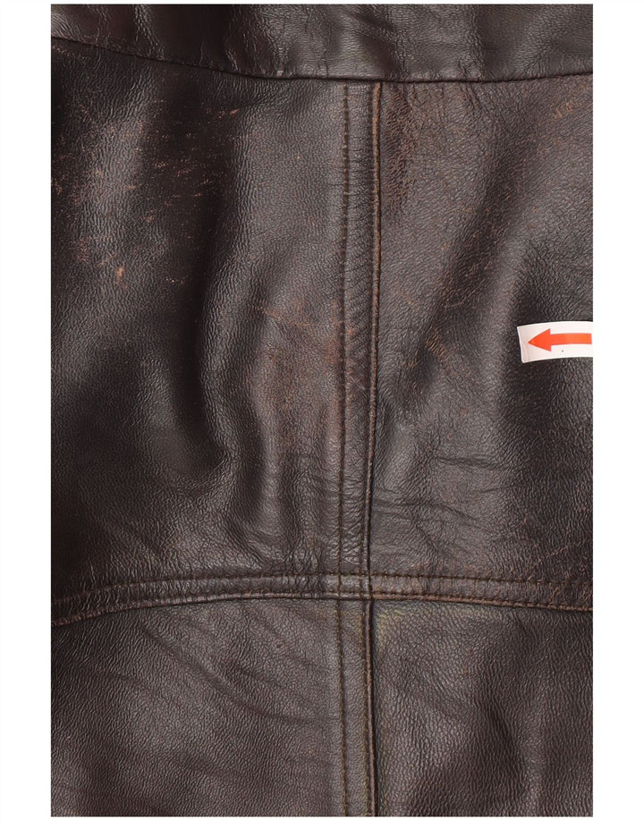 Veste en cuir homme vintage UK 44 2XL Cuir noir