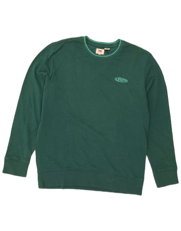 Levi's Sweatshirt Jumper XL Vert Coton Homme