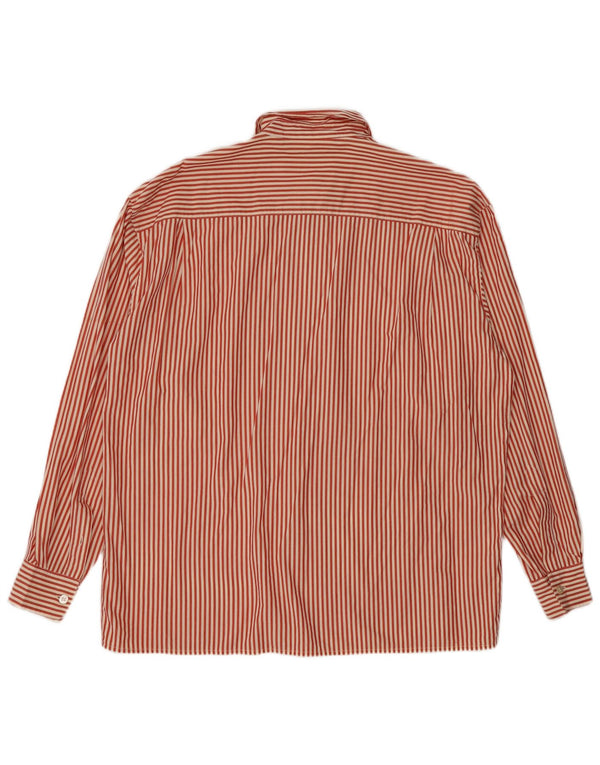 Max Mara Chemise de week-end pour femme UK 16 Grand coton à fines rayures rouges