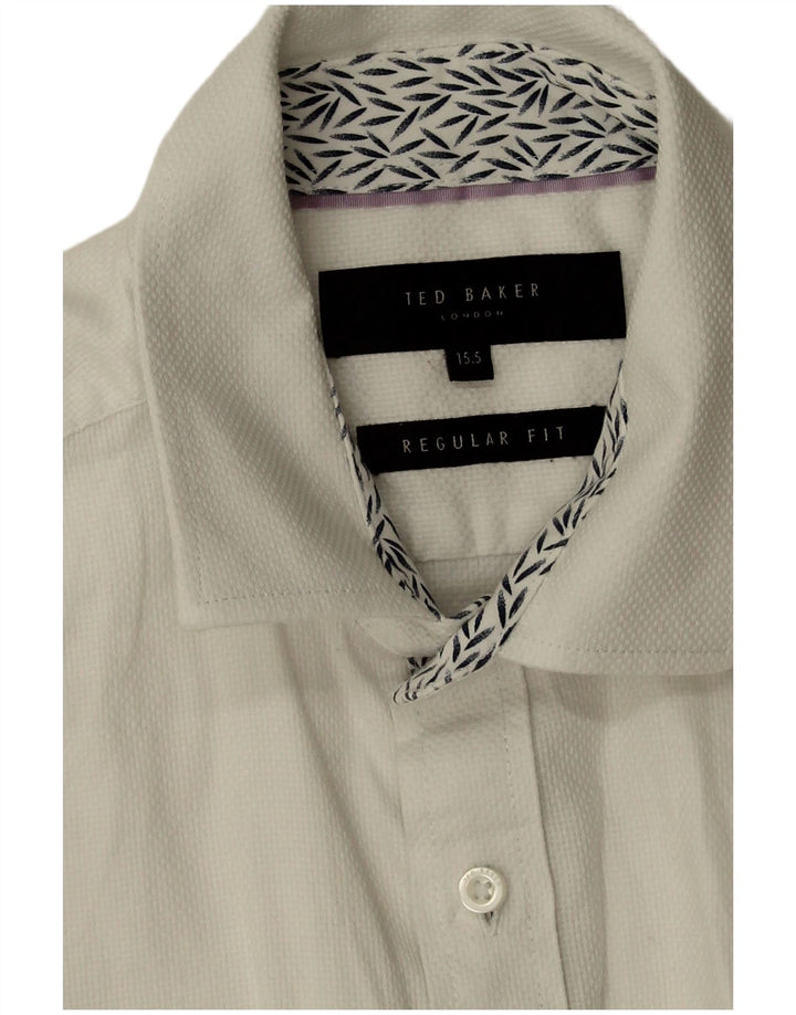 Ted Baker Chemise coupe régulière pour homme Taille 15 1/2 Coton blanc moyen