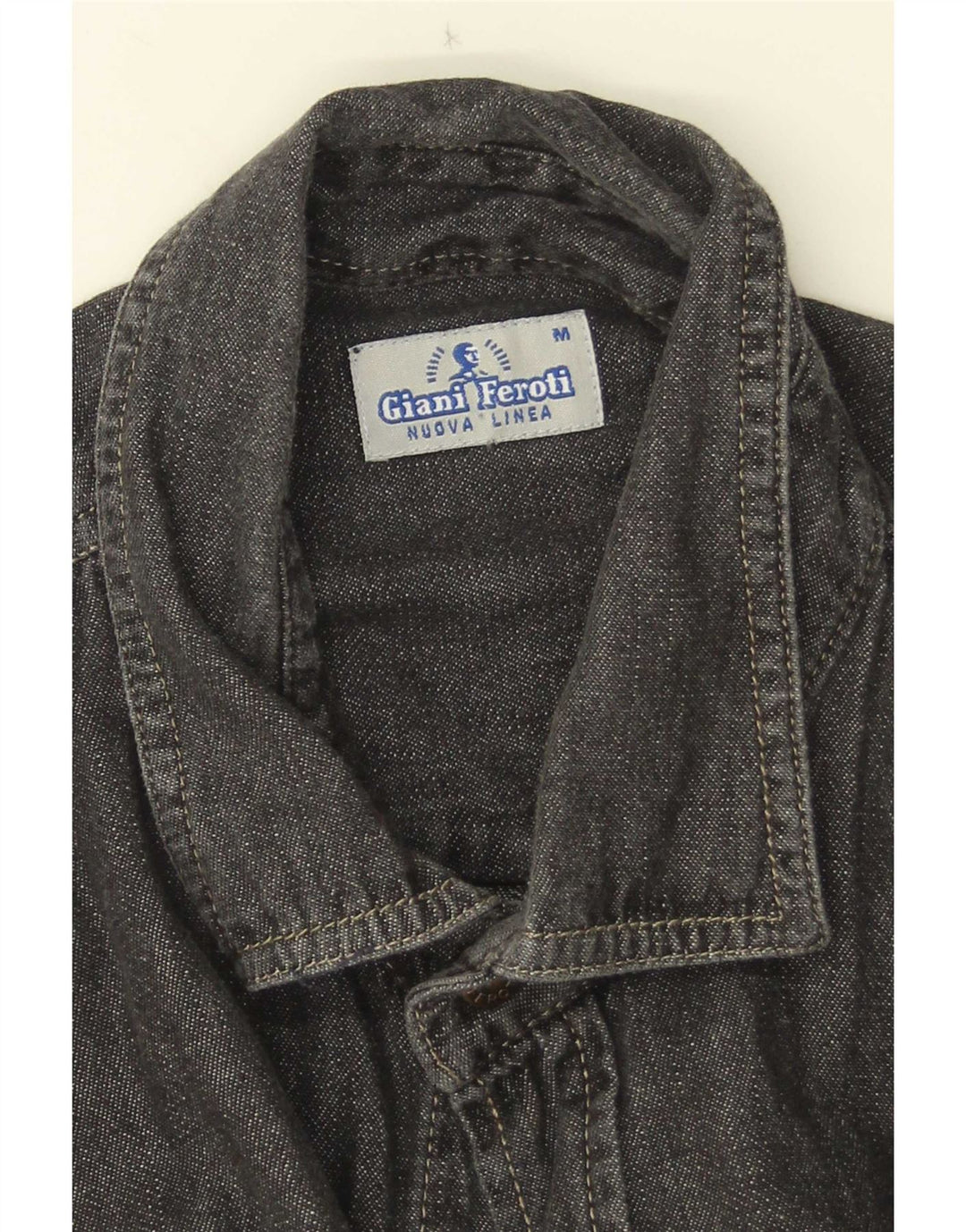 Giani Feroti Chemise en jean à manches courtes pour homme Noir moyen