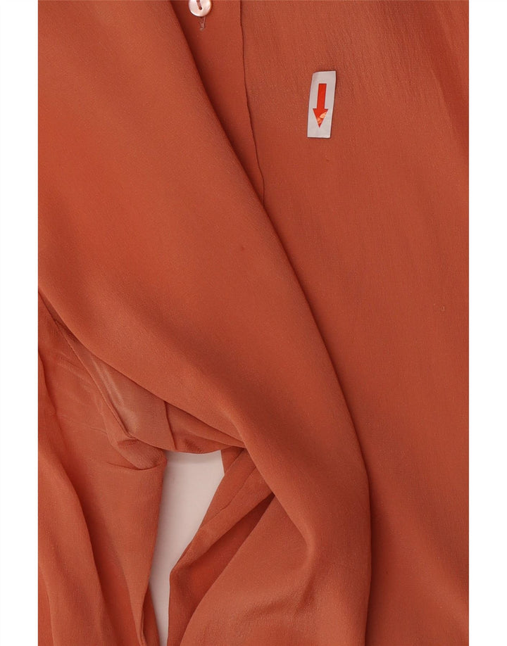 vintage Femme Front Tie Shirt Blouse IT 44 Orange Moyen