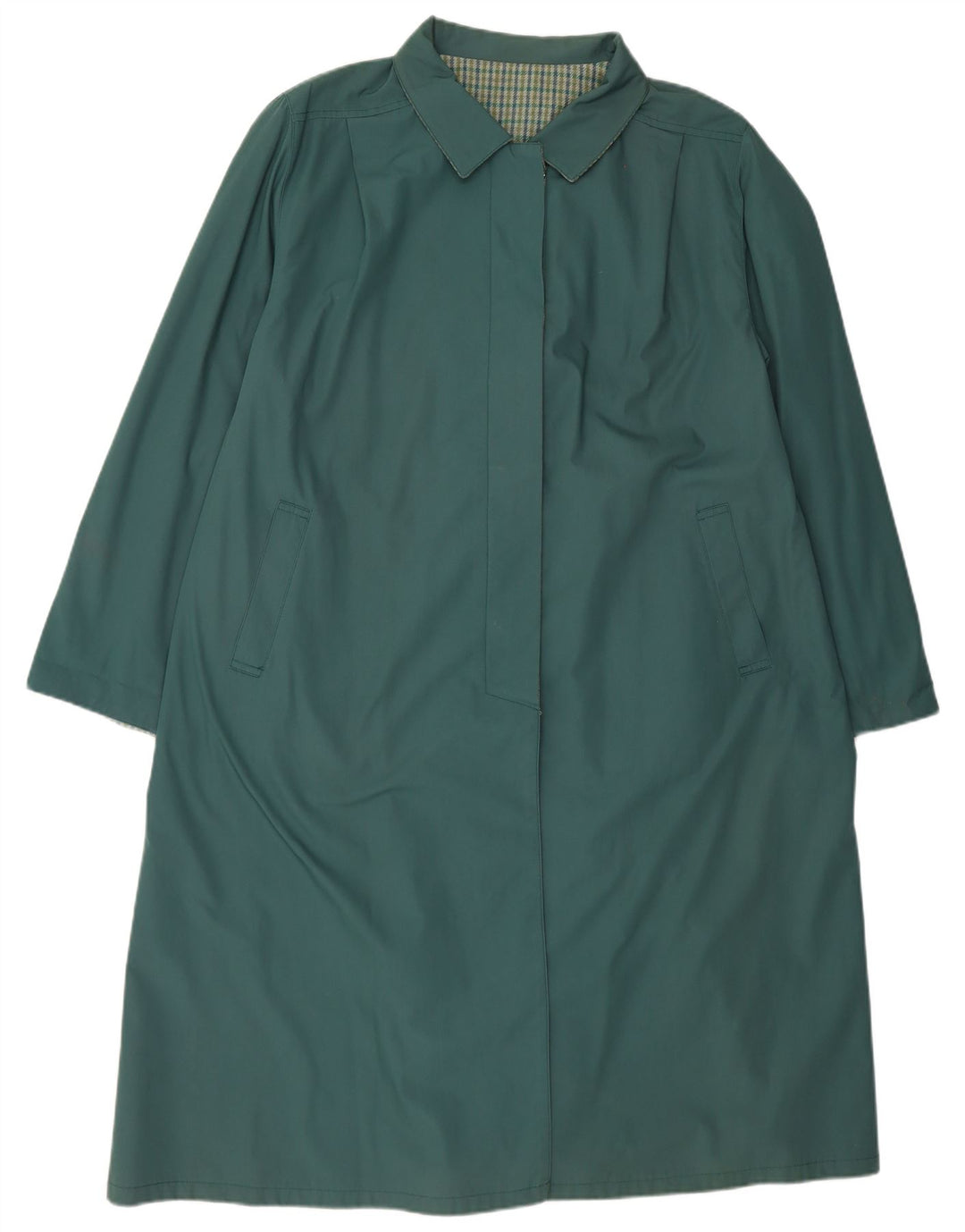 Manteau Femme Vintage IT 55 2XL Vert Polyester