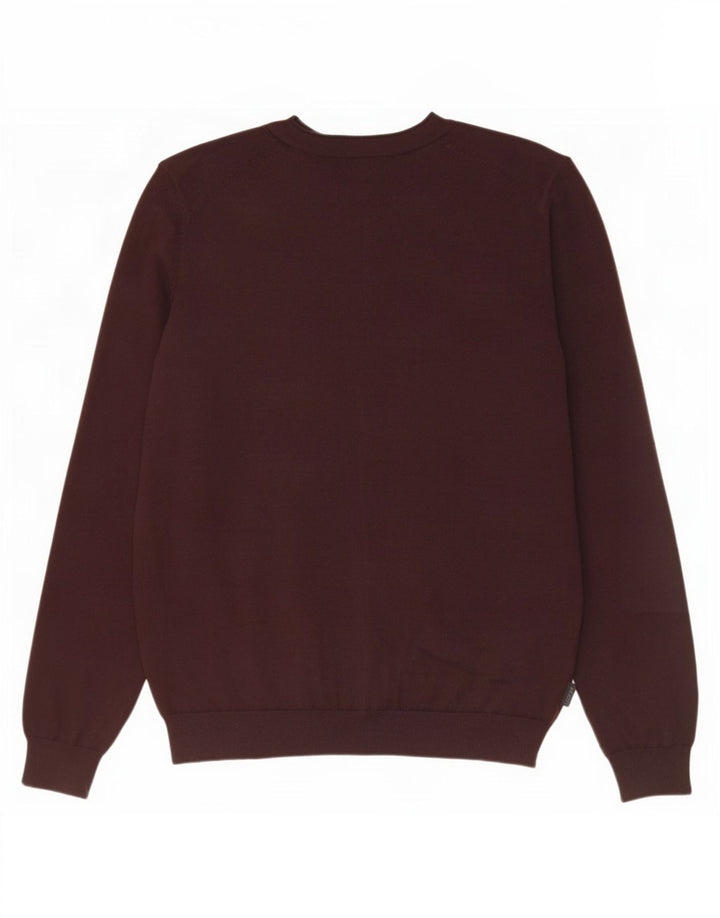 HUGO BOSS Pull cardigan coupe slim en laine marron moyen