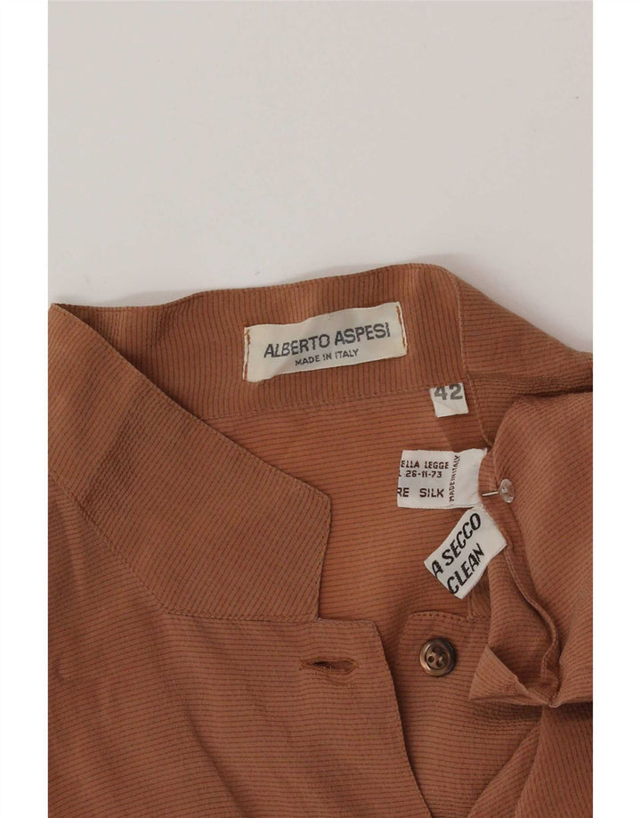 Alberto Aspesi Chemisier Femme IT 42 Soie Marron Moyen