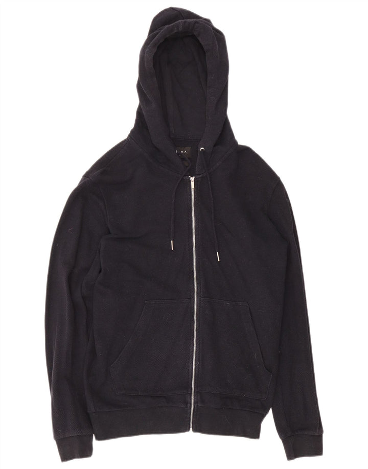 Zara Pull à capuche zippé pour homme Petit Bleu marine