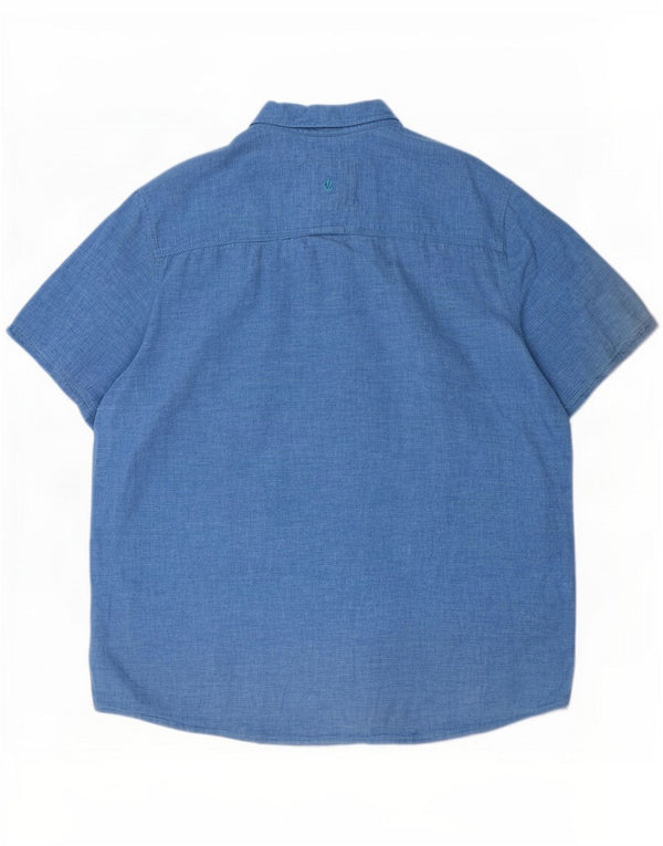 Fat Face Chemise coupe classique à manches courtes pour hommes 2XL Bleu Lin