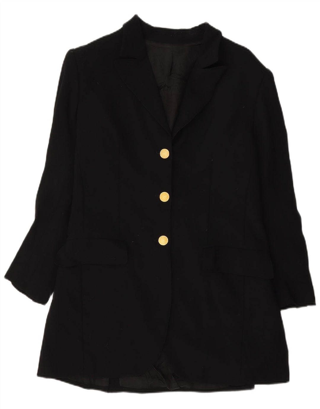 Ratti Veste Blazer Longue à 3 Boutons pour Femme IT 44 Laine Noir Moyen