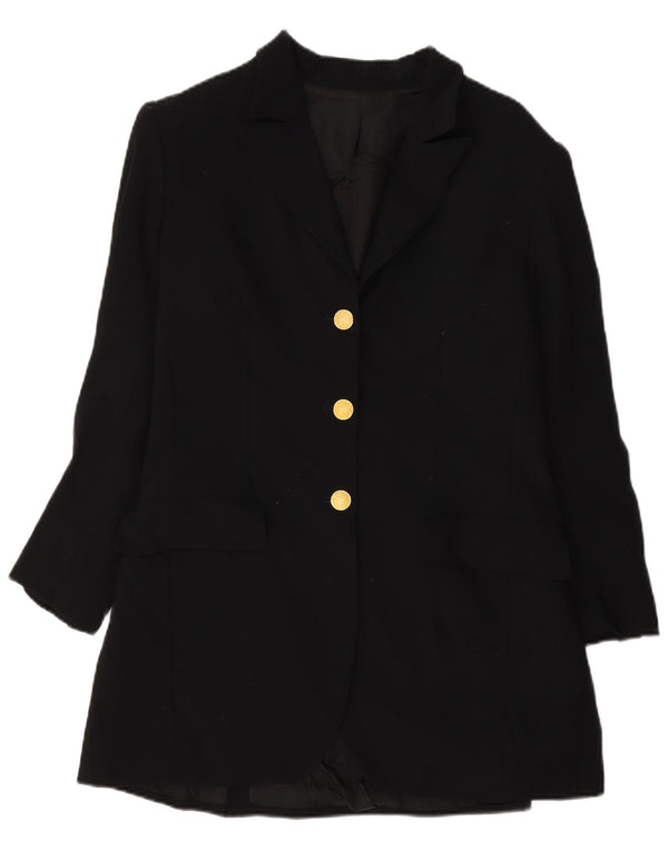 Ratti Veste Blazer Longue à 3 Boutons pour Femme IT 44 Laine Noir Moyen