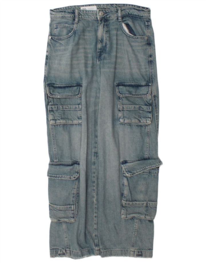Zara Jean cargo droit pour femme EU 38 Small W28 L31 Bleu
