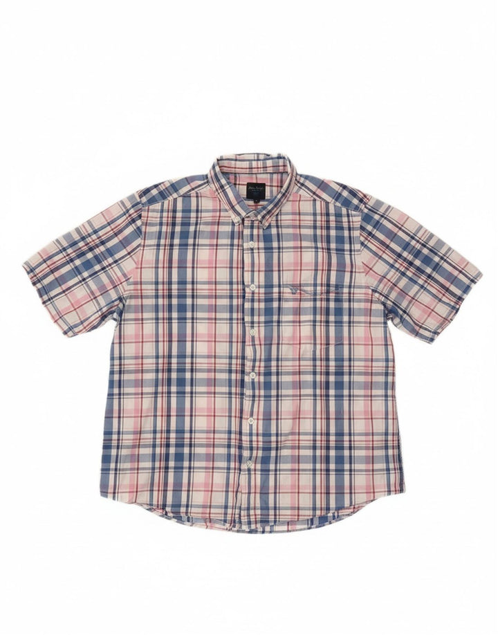 JAMES PRINGLE Mens Short Sleeve Shirt XL Multicoloured Check