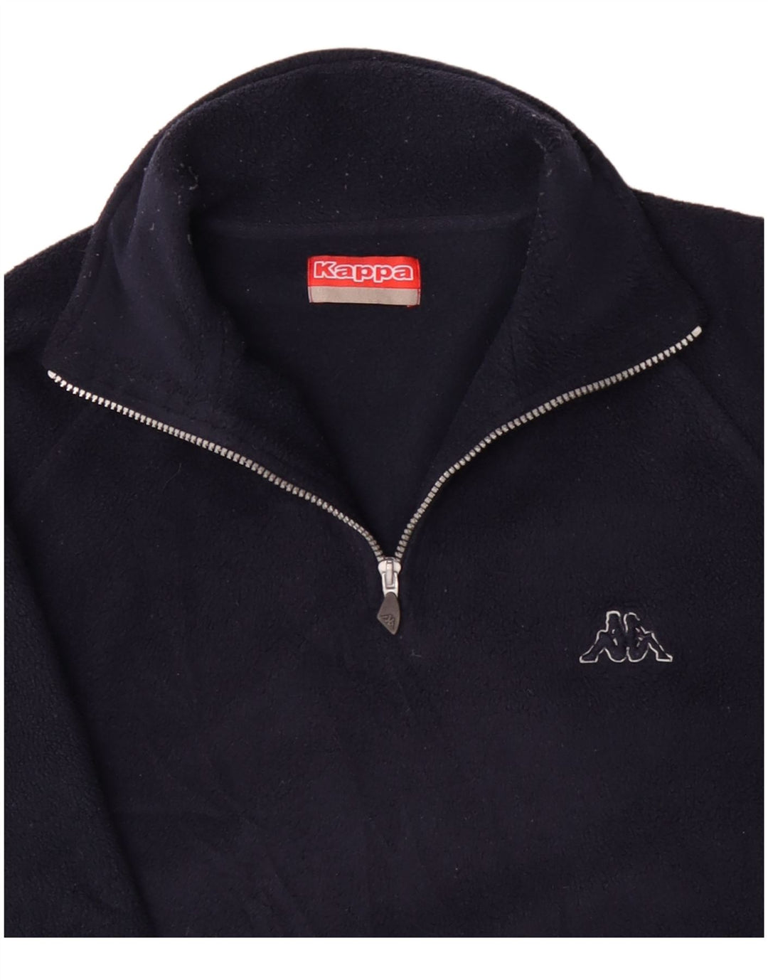 Kappa Pull polaire à col zippé pour homme, grand, bleu marine, polyester