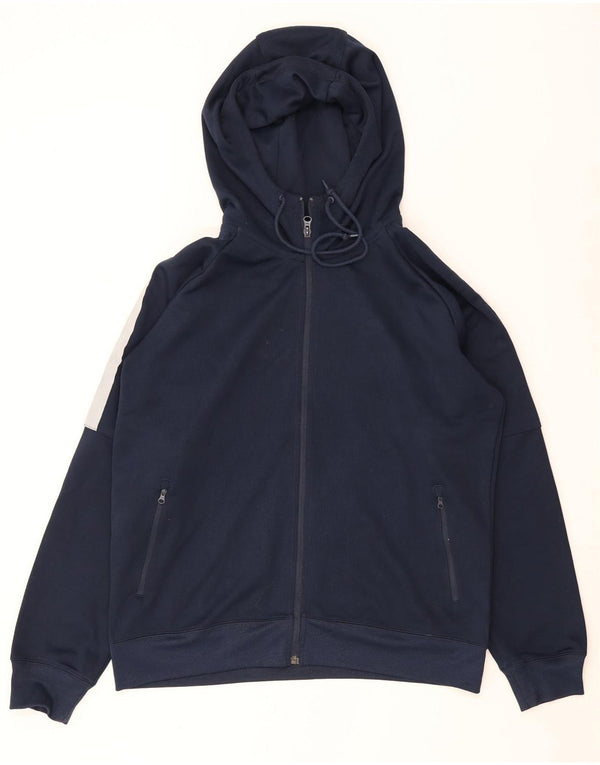 Nike Pull à capuche zippé pour homme en polyester color block bleu marine