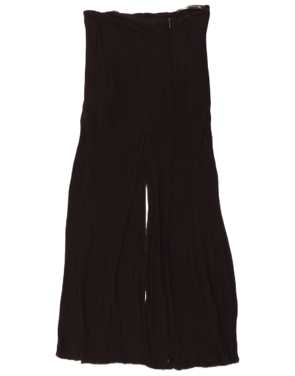 Zara Pantalon décontracté à jambe large pour femme Petit W26 L37 Noir
