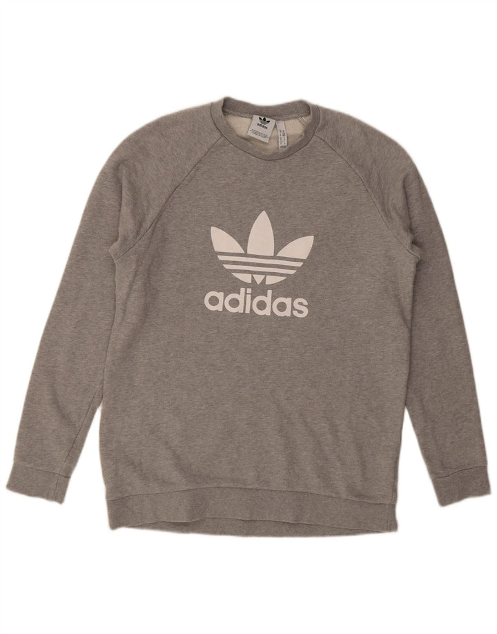 Adidas Sweat-shirt graphique pour homme en coton gris moyen