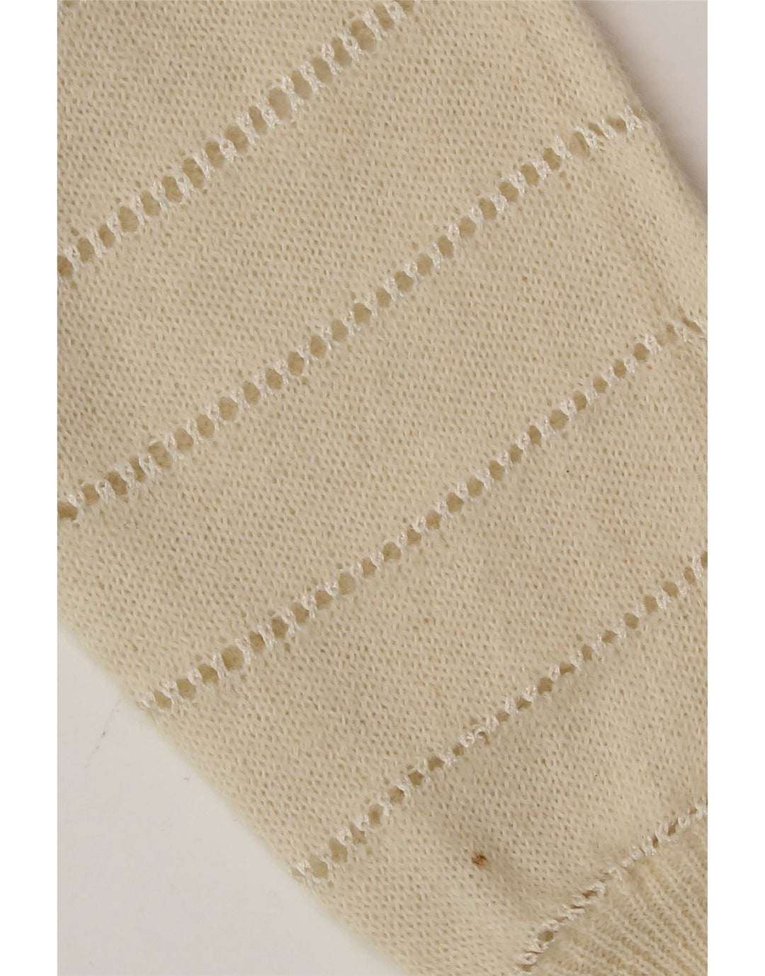 vintage Femme Cardigan Pull UK 14 Moyen Off White