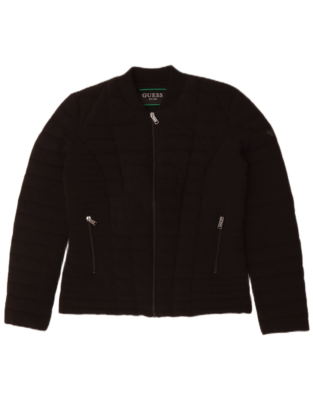 Guess Veste matelassée pour femme UK 12 Medium Noir Polyester