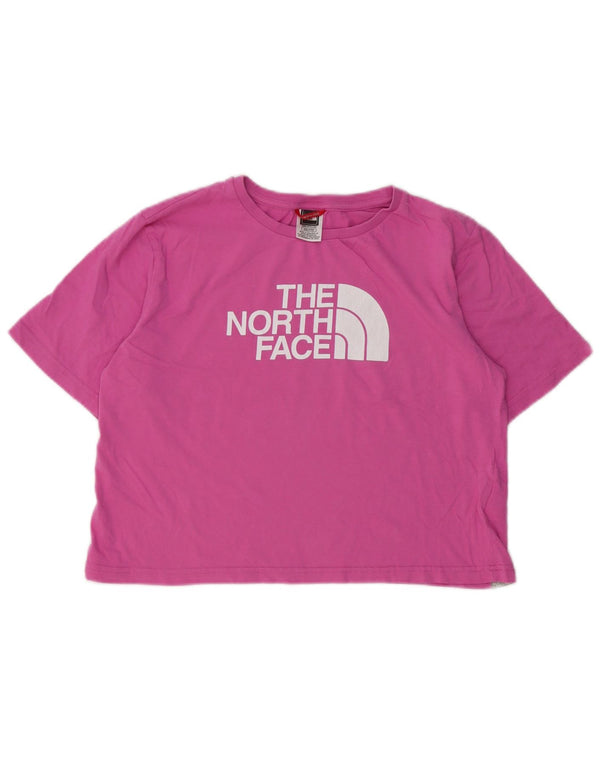 The North Face Girls Crop Graphic T-Shirt Top 15-16 ans 2XL Rose Coton