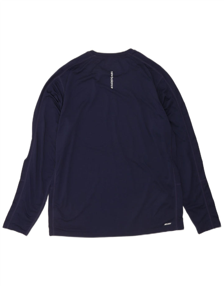 New Balance Haut graphique à manches longues pour hommes Grand bleu marine Polyester