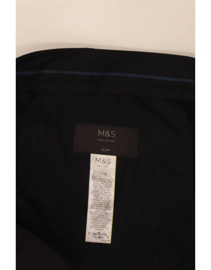 Marks & Spencer Pantalon de costume coupe slim pour homme W34 L32 Noir