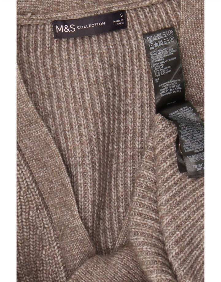 Marks & Spencer Pull cardigan surdimensionné pour femme UK 10 Petit Marron
