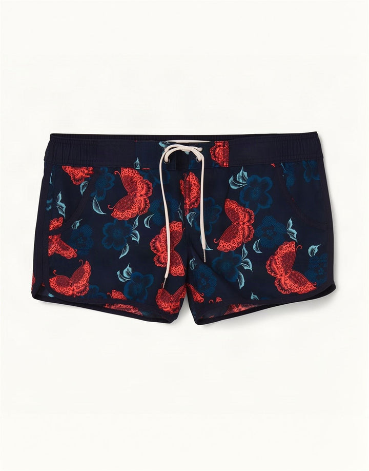 Fat Face Short de bain pour femme UK 12 Medium Bleu marine Floral Polyester