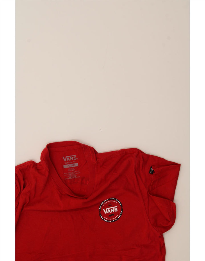 VANS Boys Graphic T-Shirt Top 12-13 Years Red Cotton Vintage Vans and Second-Hand Vans from Messina Hembry 
