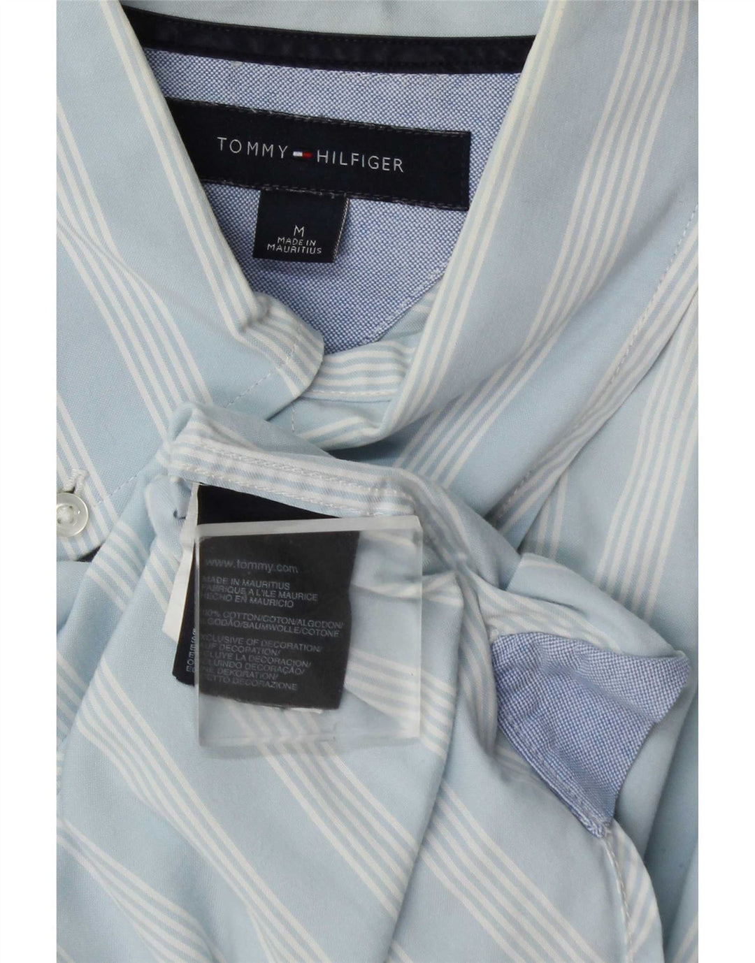 Tommy Hilfiger Chemise Homme Bleu Moyen Rayé Coton